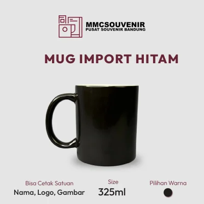Mug custom hitam elegan Bandung - Mug SQ Black MugBandung.com