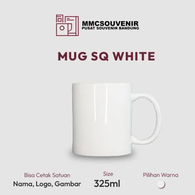 Mug custom putih polos Bandung - Mug SQ White MugBandung.com